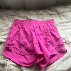 Sonic pink hotty hot lululemon shorts